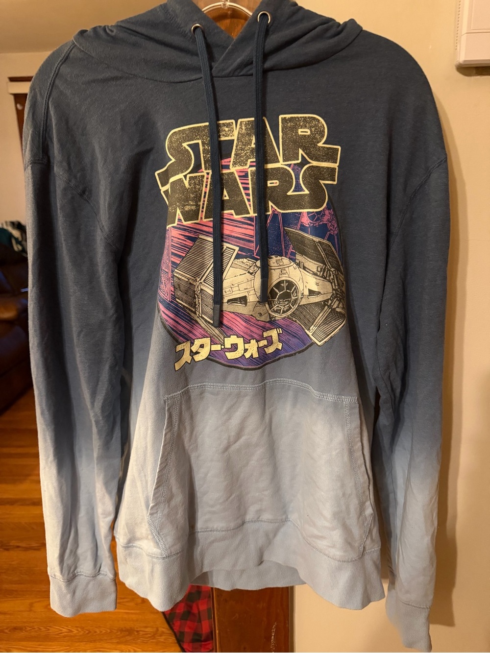 Star Wars Blue Ombre Pullover Hoodie with TIE Fighter Graphic